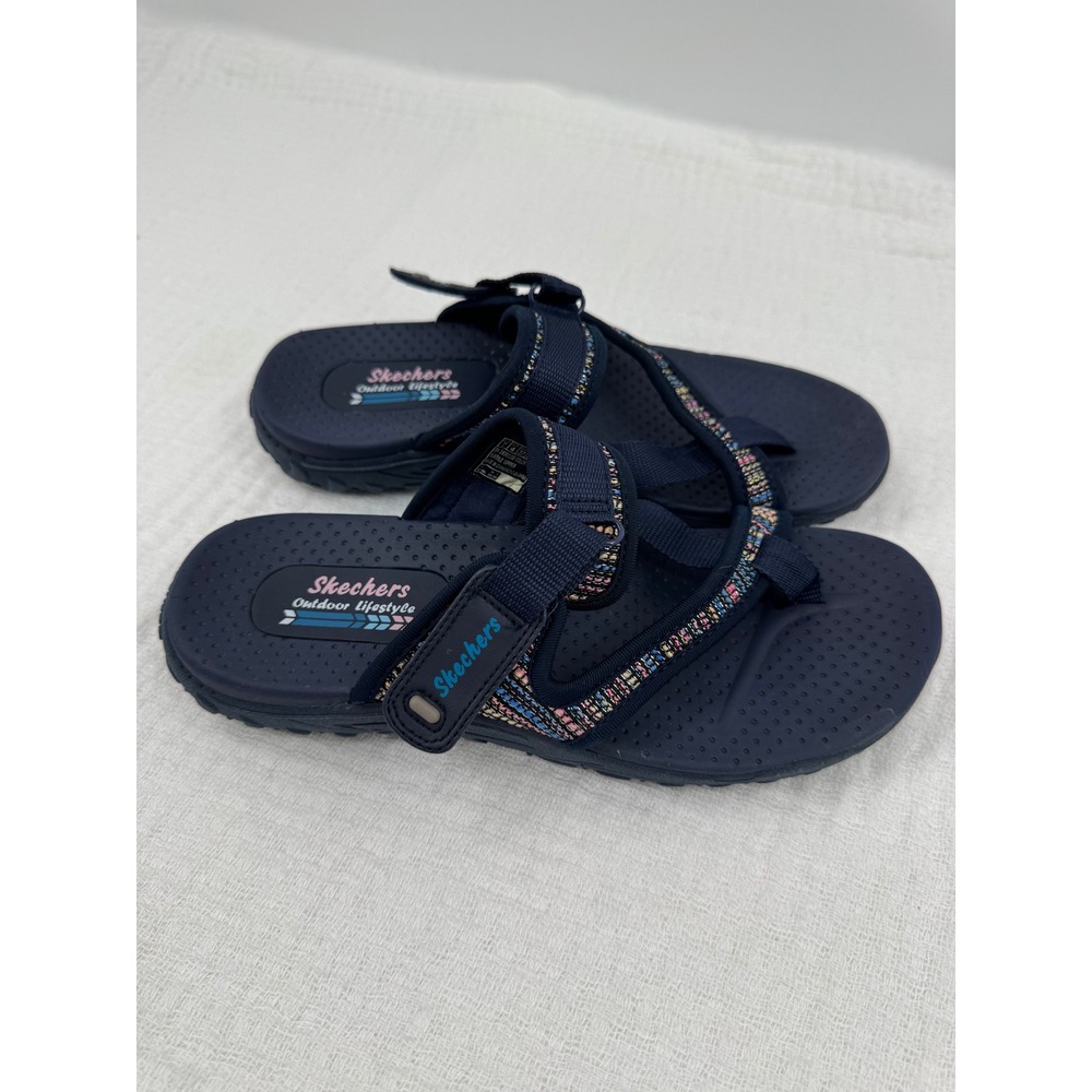 Skechers Outdoor Lifestyle Sandals 7 Navy Blue Multi Strappy Sport 163015B